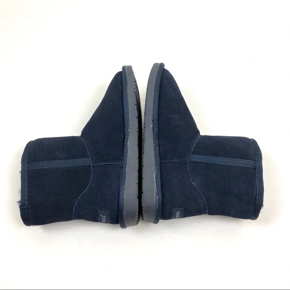 NWOT Minnetonka Dark Blue Sheepskin Slipper Snow Boots 6 - Picture 3 of 7